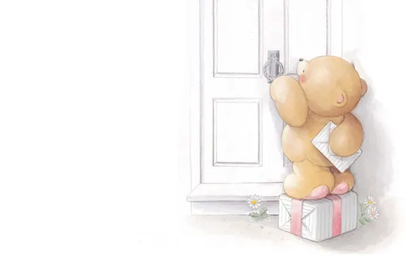 Письмо, настроение, арт, мишка, посылка, детская, почта, Forever Friends Deckchair bear