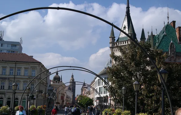 Улица, дома, арка, Словакия, Кошице