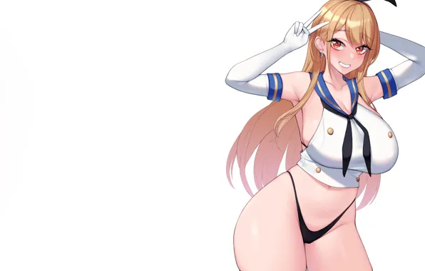 Girl, sexy, lingerie, pantsu, cleavage, school uniform, panties, long hair