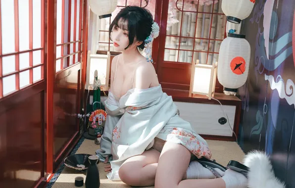 Beautiful, Asian, Model, Woman, Cute, Pretty, Window, Japanese