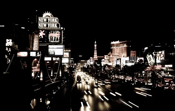 Картинка ночь, огни, вывески, Las Vegas, u.s.a., щщщикарно, с.ш.а.