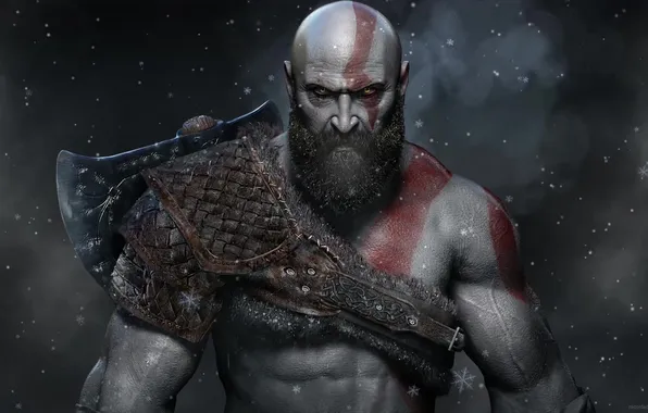 Axe, ice, god of war, weapon, kratos, sony, snow, blow