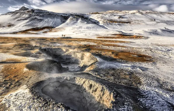 Mountains, iceland, Namafjall, Geothermal