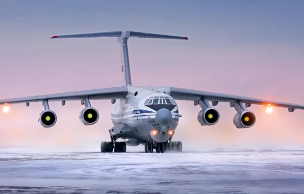 Зима, самолёт, российский, Ил-76, советский, транспортный, Ильюшин