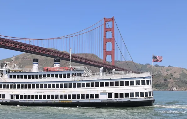 California, san francisco, San Francisco, boat, Cisco, Golden Bridge