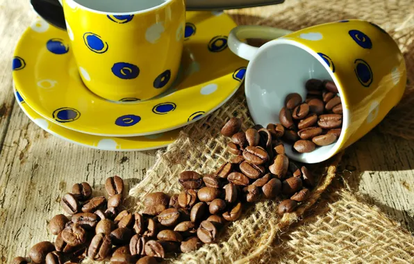Картинка Кофе, чашка, кофейные зерна