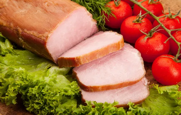 Картинка мясо, помидоры, балык