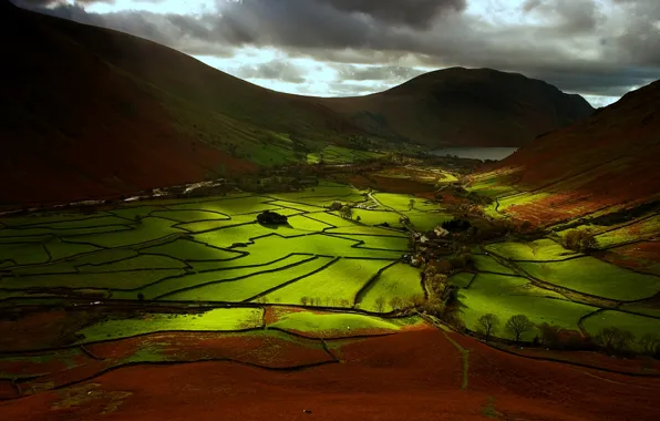 Картинка Англия, панорама, Великобритания, Национальный парк, Lake district, Лейк-Дистрикт