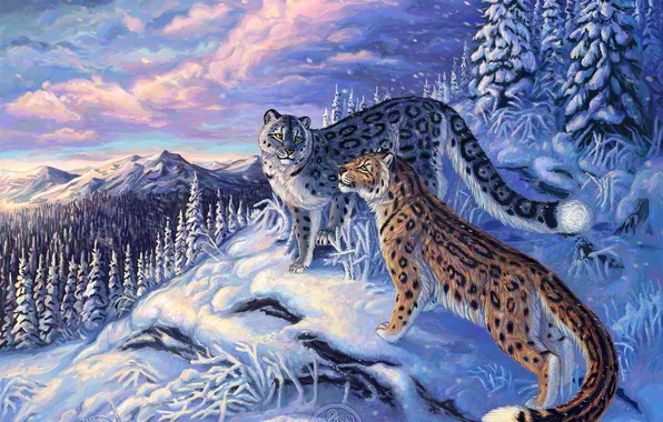 Зима, снег, рисунок