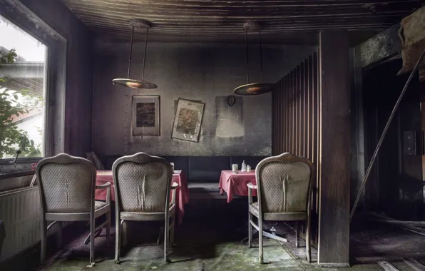Картинка restaurant, decay, Abandoned hotel
