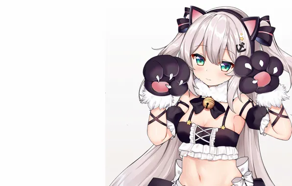 Girl, sexy, cleavage, blouse, green eyes, long hair, boobs, anime