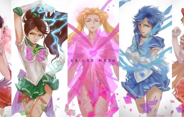 Девушки, магия, аниме, арт, бант, sailor mars, Bishoujo Senshi Sailor Moon, sailor moon