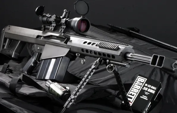 Картинка тент, оптика, винтовка, снайперская, sniper rifle, крупнокалиберная, сошка, Barrett M82A1