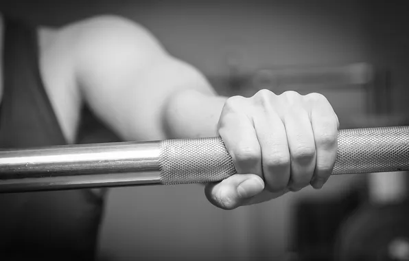 Metal, fitness, fingers, gym, weight bar