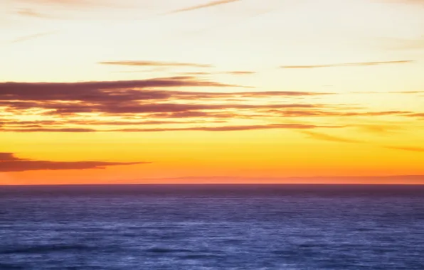 Sea, sunset, dusk