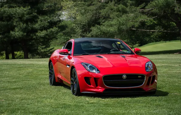 Картинка red, jaguar, coupe, f-type