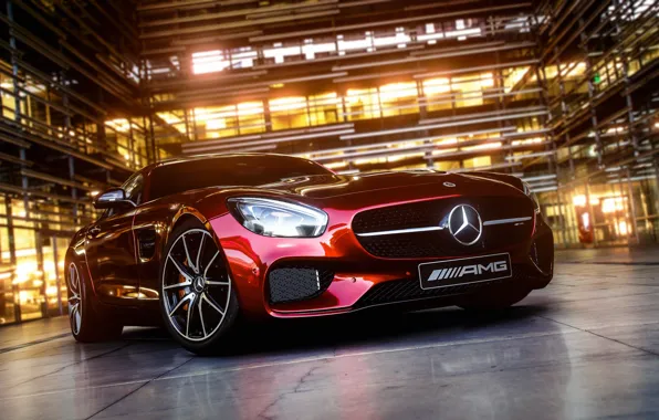 Lights, AMG, coupe, Mersedes-Benz, tires