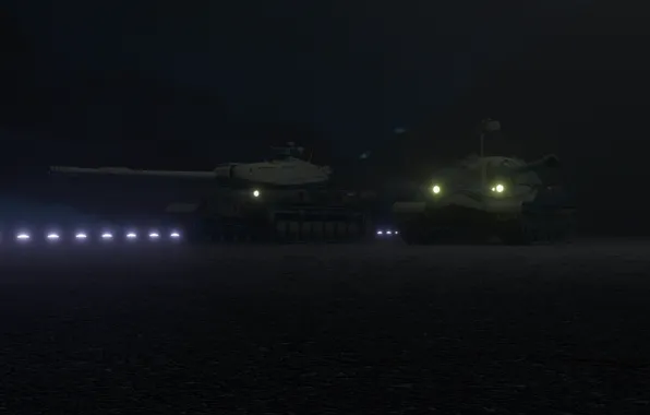 Night, Wallpaper, Game, World of Tanks, Tanks