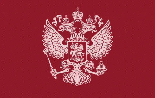 Герб, россия, красный фон