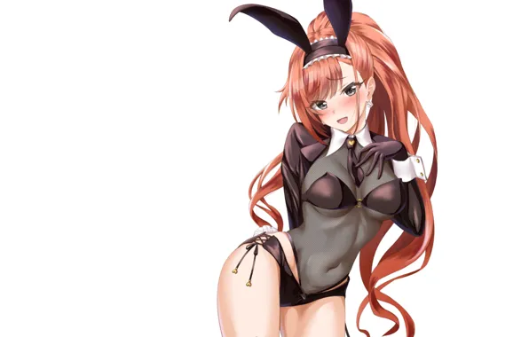 Red, girl, sexy, Anime, bunny, posing, bunny girl, usagi