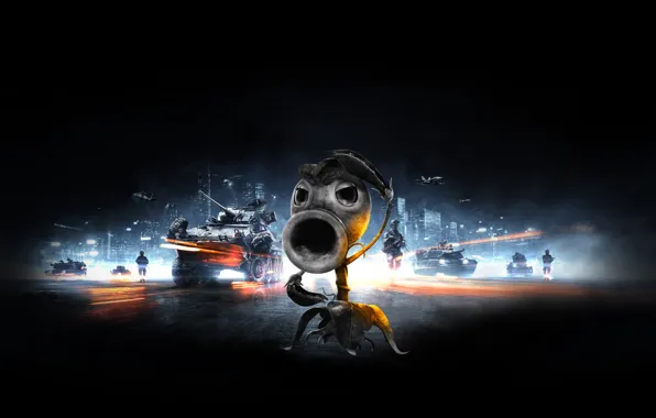 Zombies, Battlefield, plants, pvz