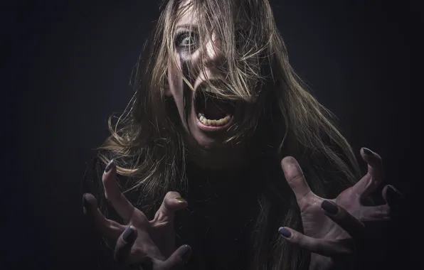 Hysteria, creepy, make up, screams