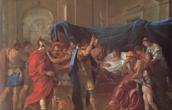 Картинка Никола Пуссен, классицизм, Смерть Германика, 1627, Poussin The Death Of Germanicus