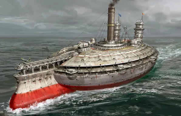 Конструкция, корабль, самолёт, ход, round battle ship