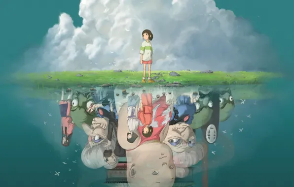 Картинка Япония, Хаяо Миядзаки, Hayao Miyazaki, Мультфильм, Spirited Away, Унесенные призраками, 2001, Анимационный фантастический фильм