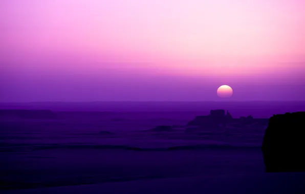 Картинка пустыня, утро, розовое