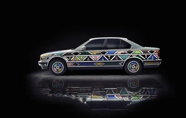 Картинка BMW, E34, 5 Series, BMW 525i Art Car by Esther Mahlangu