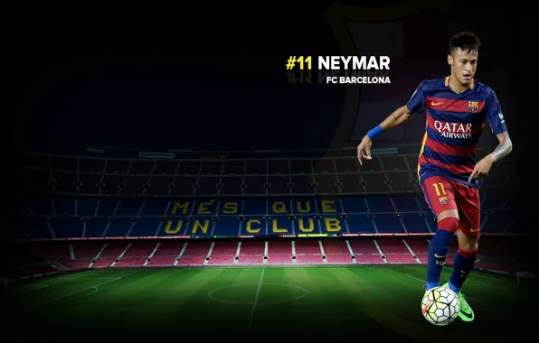 Wallpaper, sport, football, Camp Nou, player, FC Barcelona, Neymar, Mes Que un Club