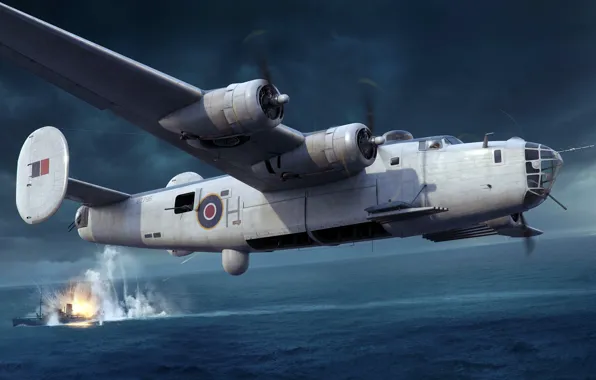 RAF, Royal Air Force, Liberator, B-24, Consolidated, американский тяжёлый бомбардировщик, Королевские военно-воздушные силы Великобритании, Riders …