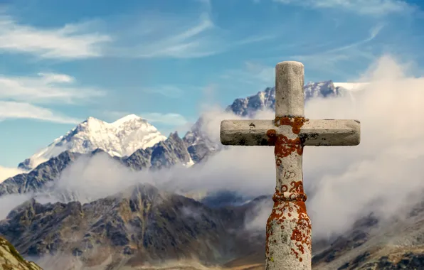 Картинка горы, крест, Швейцария, Альпы