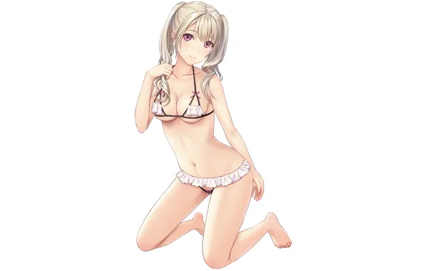 Girl, sexy, lingerie, bra, cleavage, panties, long hair, boobs