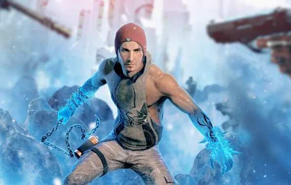 Рендеринг, пистолет, цепь, мужчина, sony, Second Son, delsin rowe, inFAMOUS