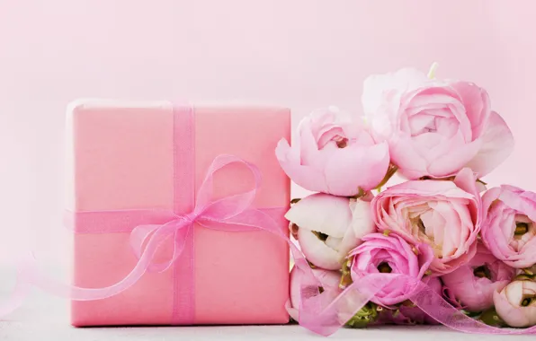 Картинка цветы, подарок, розы, розовые, pink, flowers, beautiful, romantic