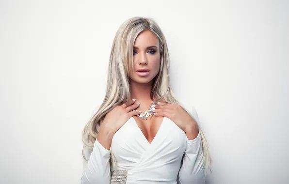 Картинка white, dress, model, look, blonde