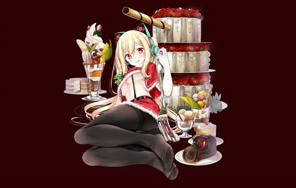 Girl, sexy, Christmas, boobs, anime, beautiful, pretty, erotic