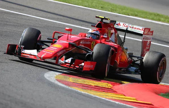 Картинка Ferrari, Formula 1, Spa, Belgium, Kimi Raikkonen, 2015, SF15T