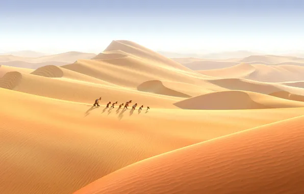 Картинка песок, пустыня, мультфильм, гномы, поход, приключение, 7-ой гном, Der 7bte Zwerg