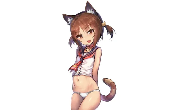 Girl, sexy, lingerie, pantsu, school uniform, panties, brown hair, brown eyes
