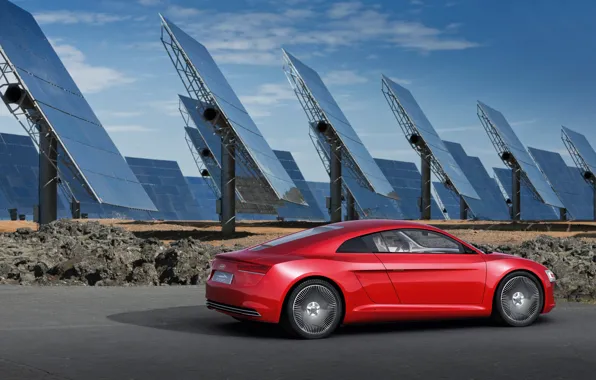 Audi, e-tron, tron, солнечные батареи