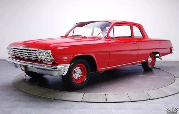 Картинка Chevrolet, Sedan, 1962, Классическое авто, Biscayne, 409 V8, Dual Quad