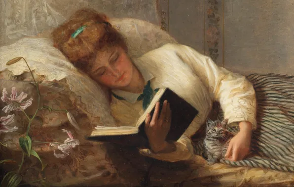 Картинка English painter, 1872, Фредерик Морган, Frederick Morgan, oil on canvas, английский живописец, Хорошие компаньоны, Good …