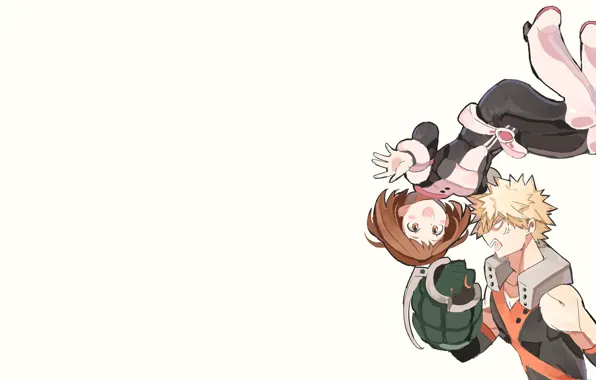 Левитация, Boku no Hero Academia, My Hero Academia, Uraraka Ochako, Bakugou Katsuki, Kacchako, Моя Геройская …