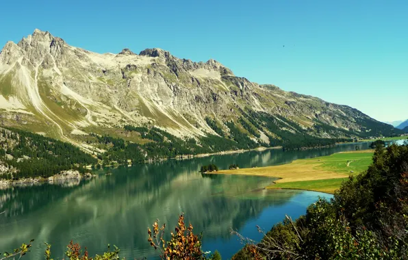 Картинка природа, озеро, гора, nature, mountain, Lake
