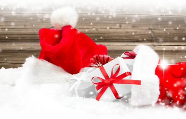 Новый Год, Рождество, Christmas, hat, winter, snow, decoration, Santa