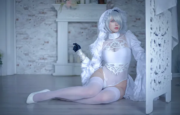 Girl, sexy, cosplay, costume, Nier Automata, Yorha