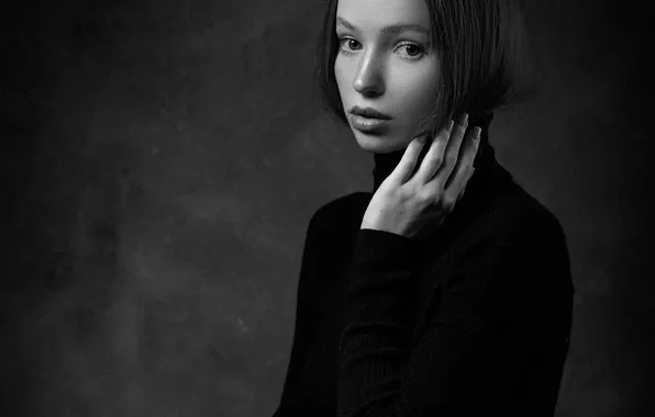 Модель, чёрно-белое, Сергей Сорокин, портретная фотография